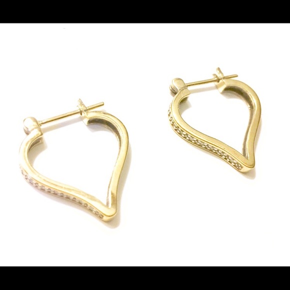 Gold Vermeil Heart Hoop Earrings 925